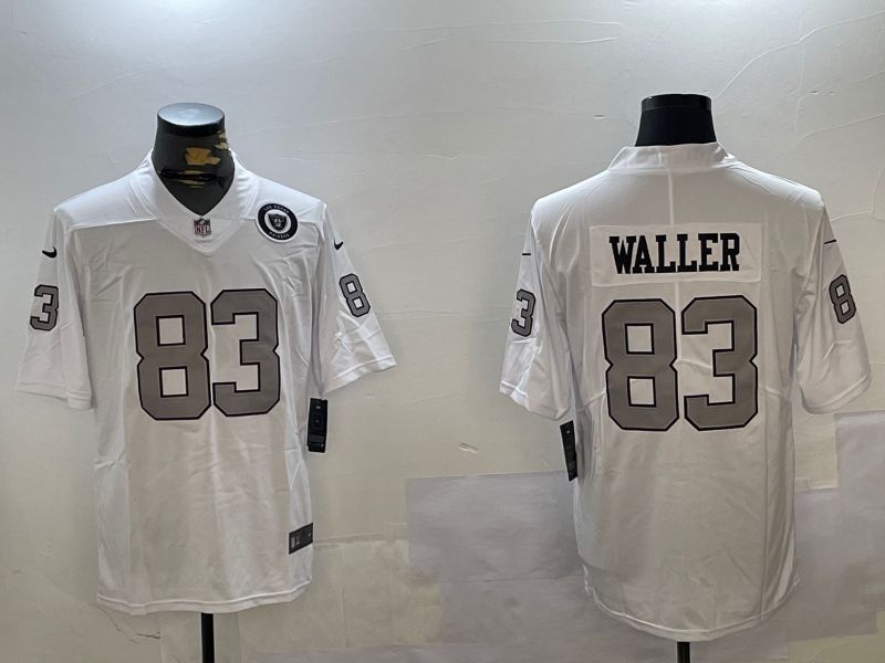 Men Oakland Raiders #83 Waller White Second generation 2024 Nike Limited NFL Jersey style 2